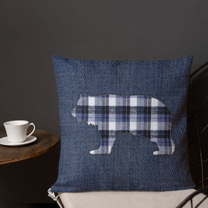 FLANNEL GRIZZLY BLUE Premium Pillow - Two on 3rd