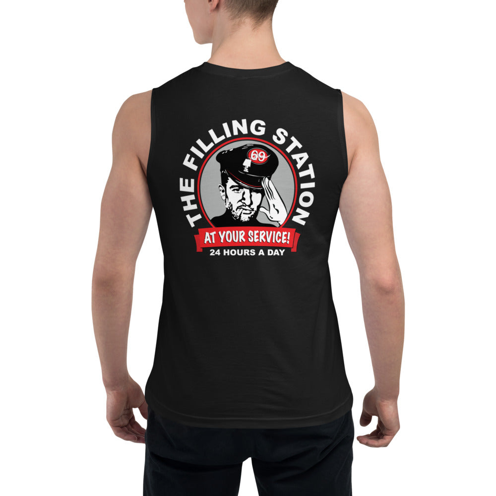 THE FILLING STATION-Back Print Muscle Shirt - Two on 3rd